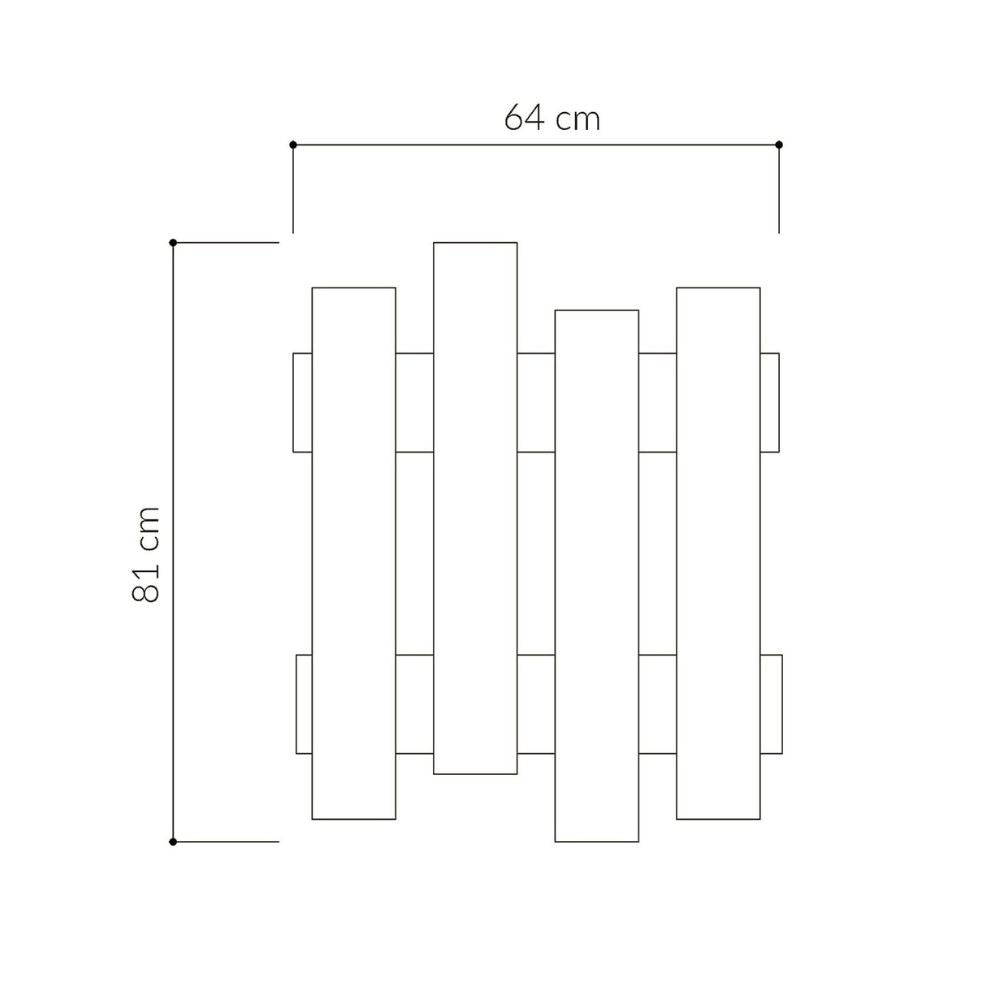 Appendiabiti a muro Wave cashmere 8 ganci