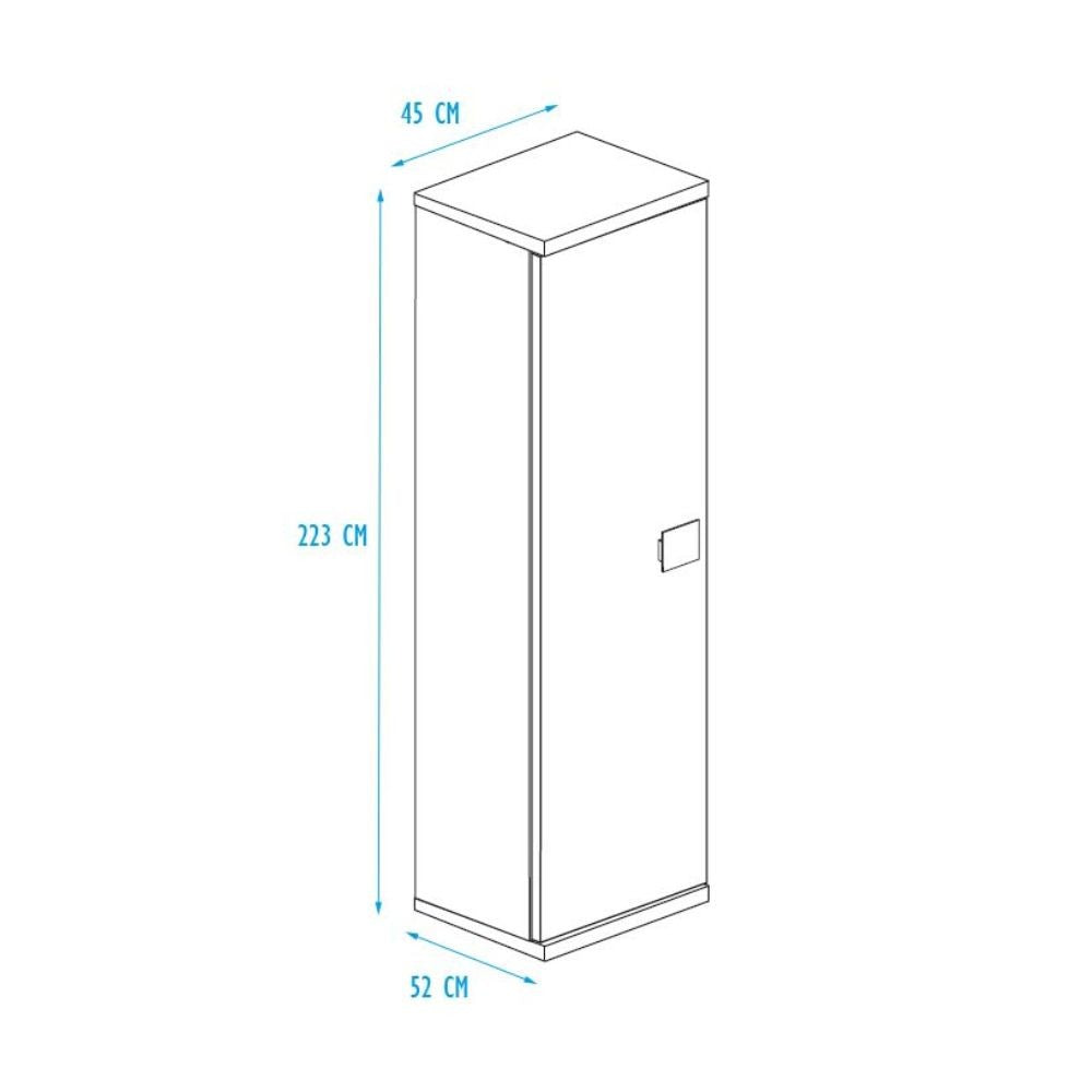 Armadio 45x52x223h con anta bianco consumato