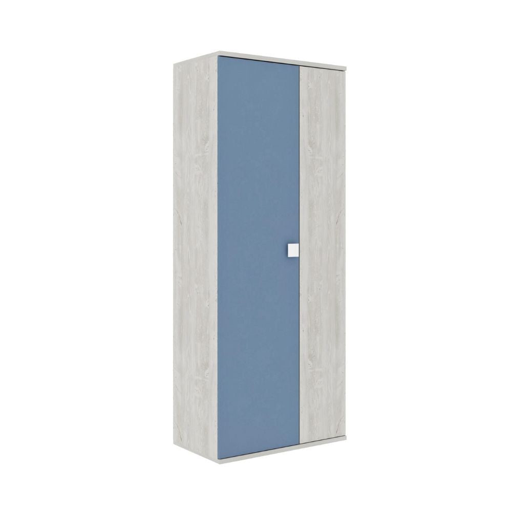 Armadio 90x52x223h 2 ante bianco consumato celeste