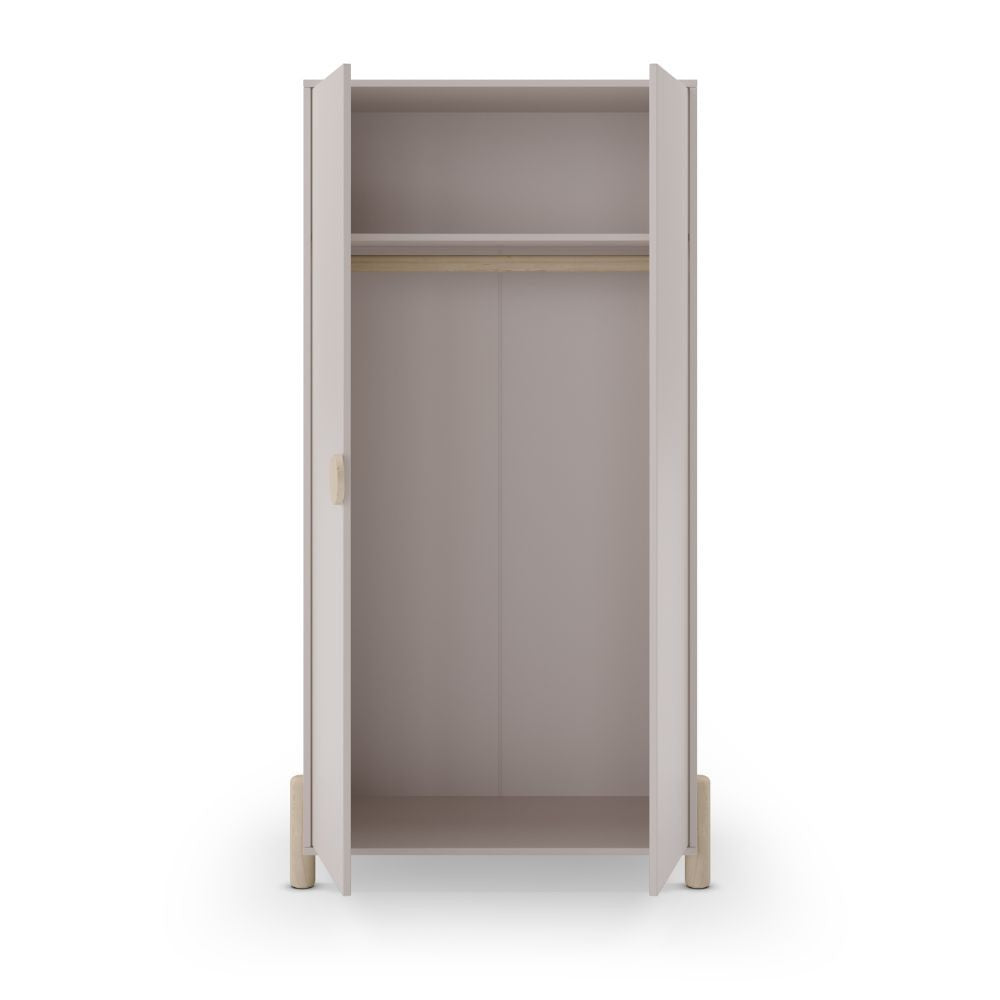 Armadio Enola 2 ante in legno massiccio colore beige