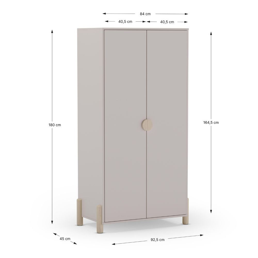 Armadio Enola 2 ante in legno massiccio colore beige