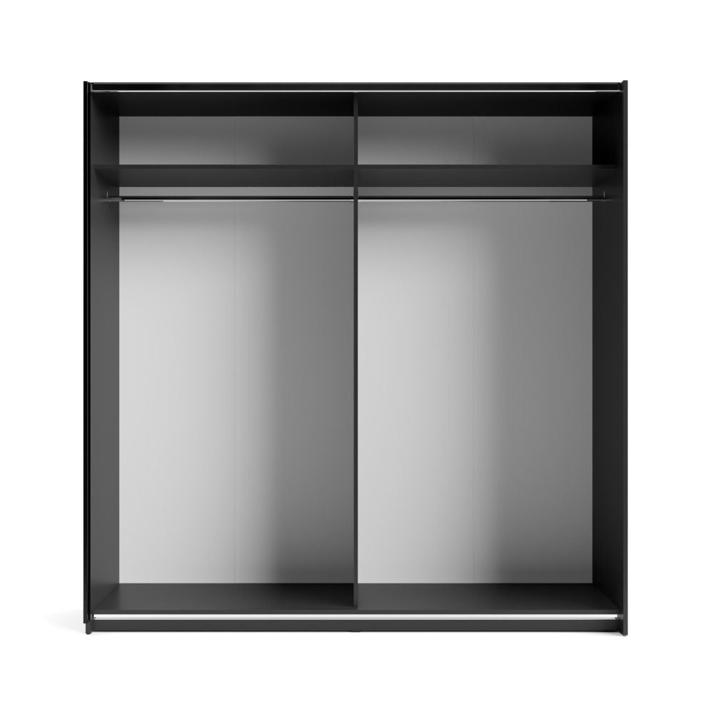 Armadio Metropol 2 ante scorrevoli colore antracite con inserti rovere