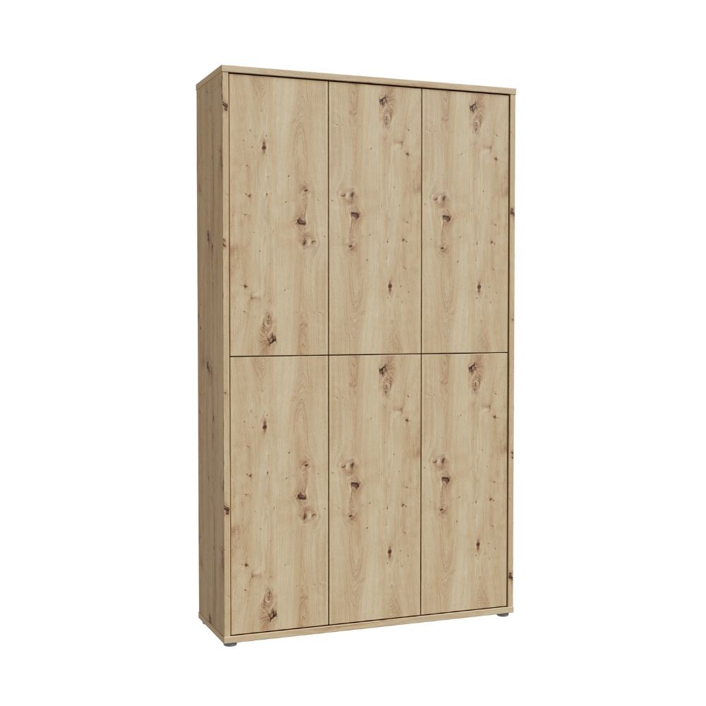 Armadio multiuso Medea 6 ante colore rovere 109.2x34.9xH191.9 cm.