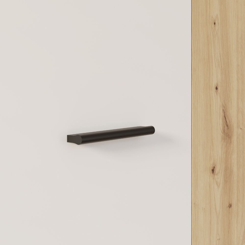 Armadio multiuso Teodoro 2 ante con portascope struttura rovere e 1 anta bianco