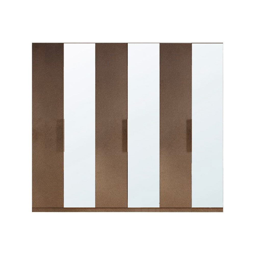 Armadio Mustella 6 ante battenti con specchi bronzati