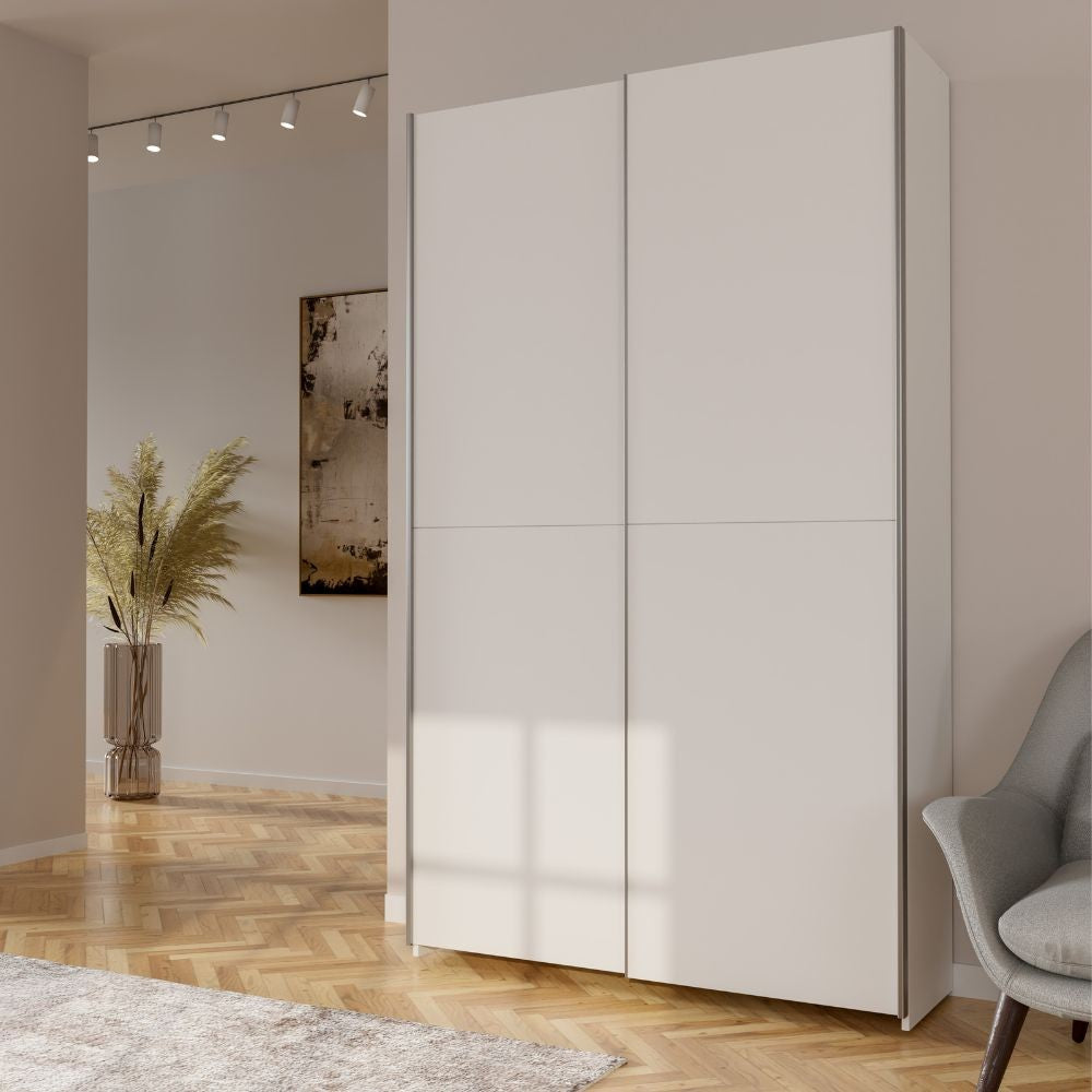 Armadio Nico 2 ante scorrevoli colore bianco 120.1x39.1xH210 cm.
