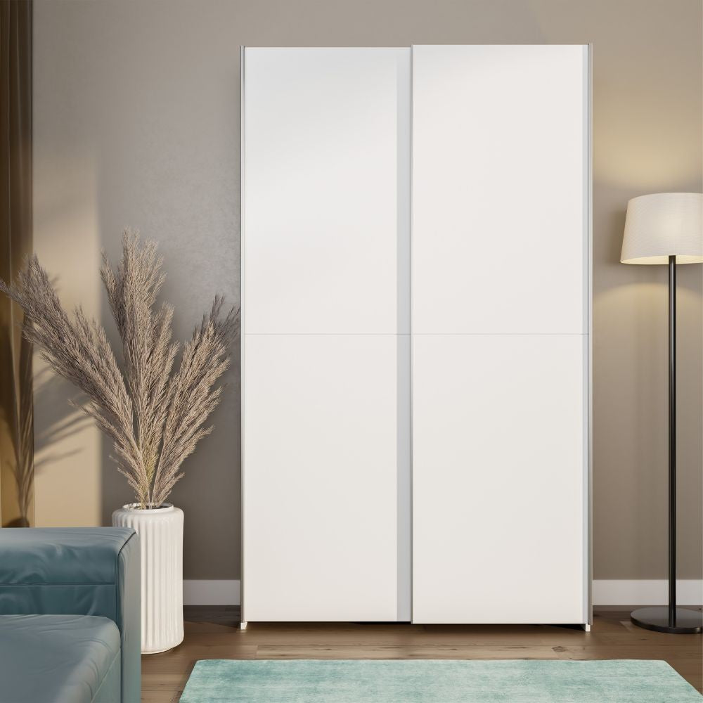 Armadio Nico 2 ante scorrevoli colore bianco 120.1x39.1xH210 cm.