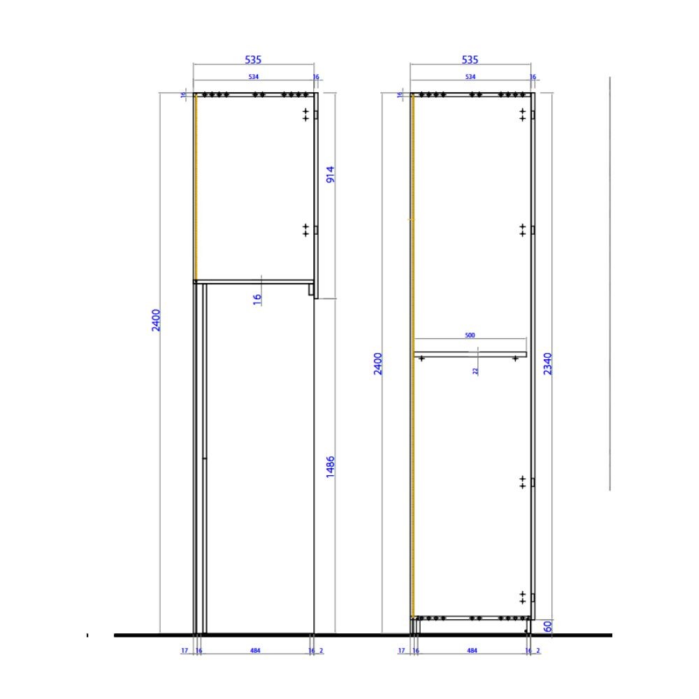 Armadio ponte Granada con comodino colore bianco opaco e gesso