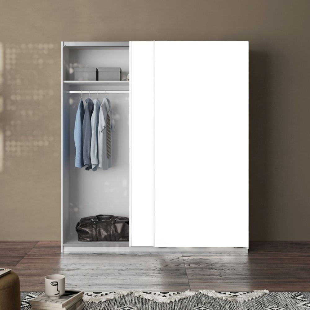 Armadio Swing 2 ante scorrevoli colore bianco opaco 180x55x210H cm.