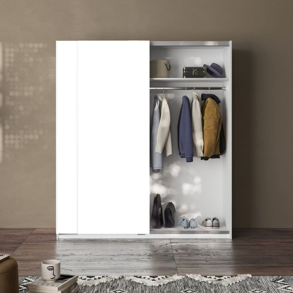 Armadio Swing 2 ante scorrevoli colore bianco opaco 180x55x210H cm.