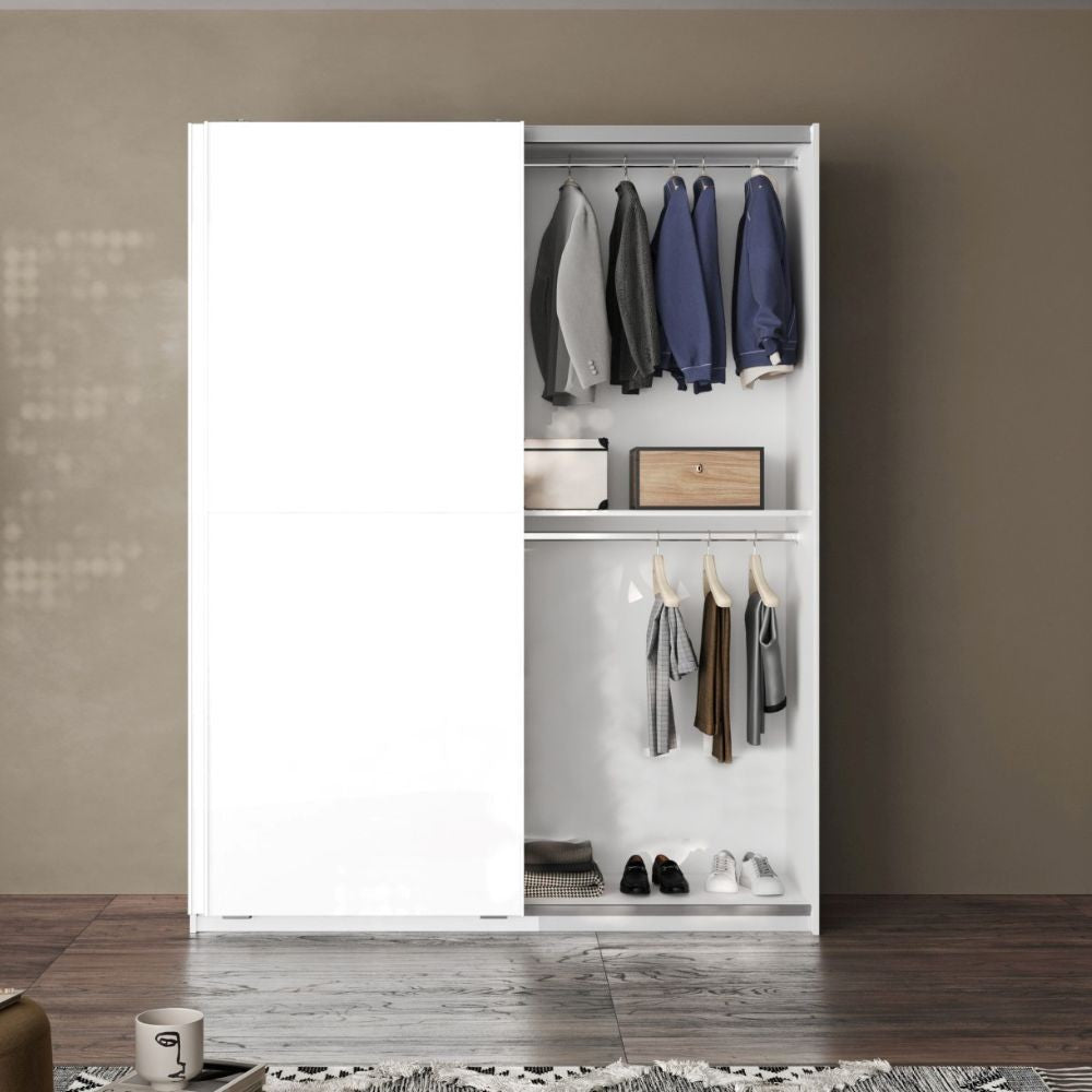 Armadio Swing 2 ante scorrevoli colore bianco opaco 180x55x230H cm.