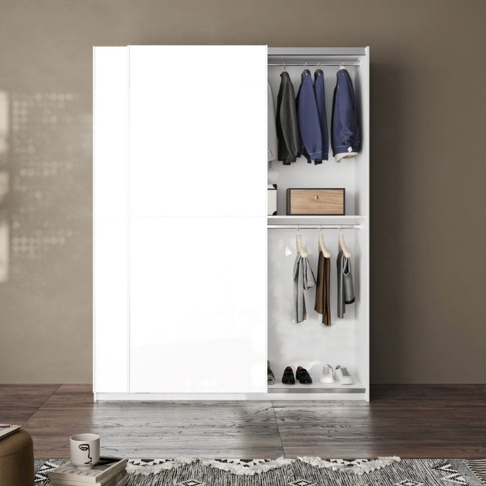 Armadio Swing 2 ante scorrevoli colore bianco opaco 180x55x230H cm.