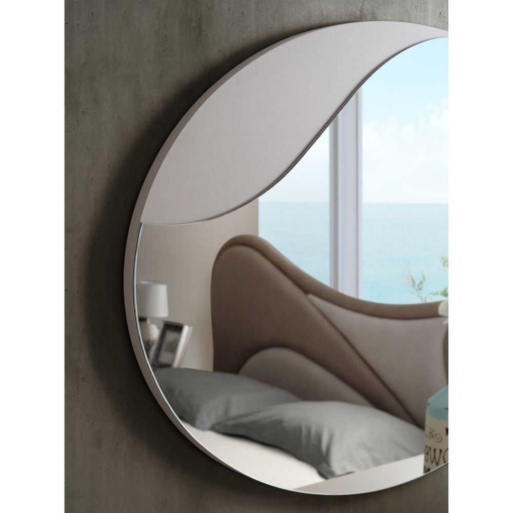 Camera da letto Blegina colore cashmere con armadio 2 ante scorrevoli e letto matrimoniale imbottito