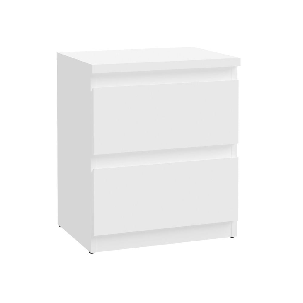 Camera da letto Georgie con armadio 4 ante bianco larice e letto Snello grigio chiaro