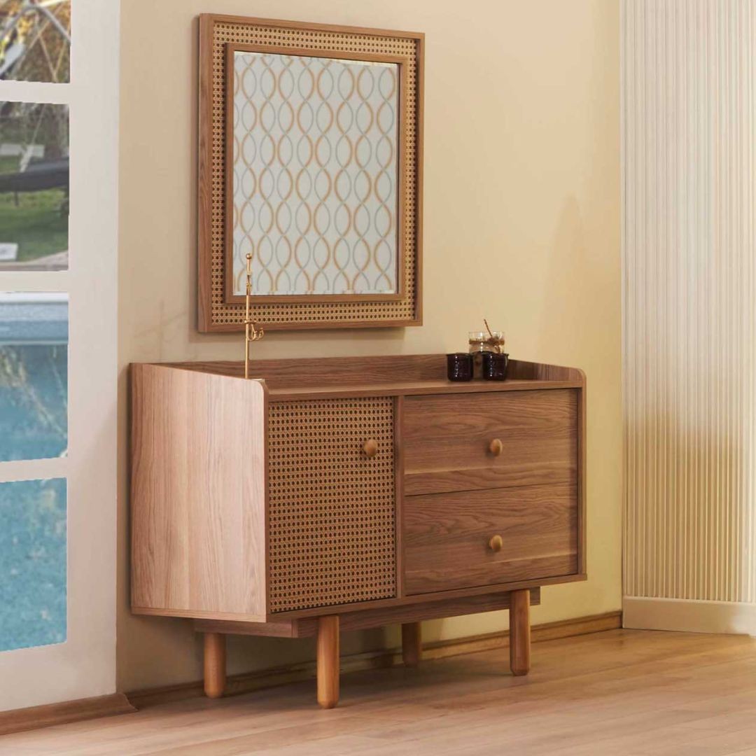 Camera da letto Natura colore rovere miele effetto vimini