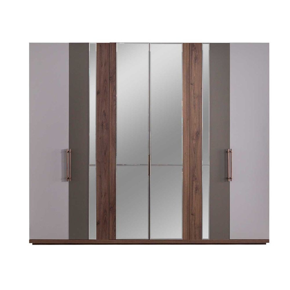 Camera da letto Pastel in colore beige, noce e dark coffee