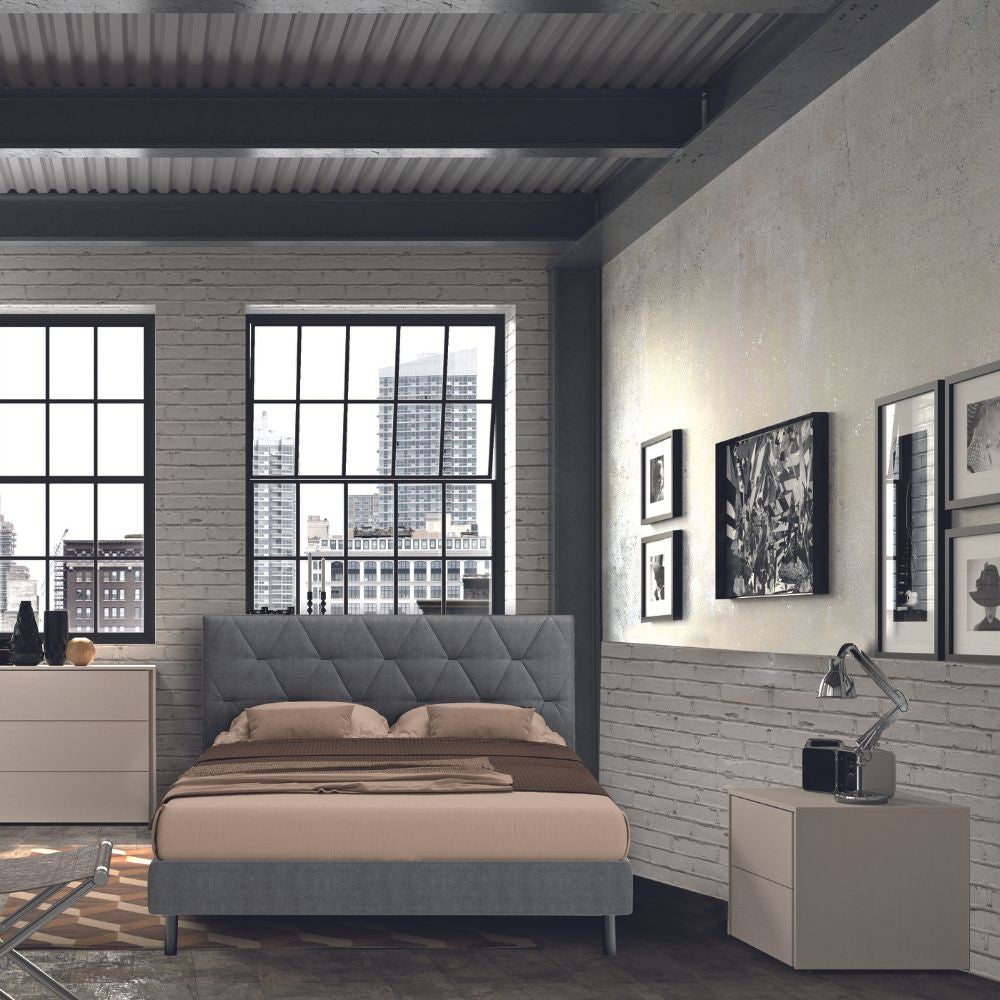 Camera da letto Piera canapa frassinato con letto contenitore