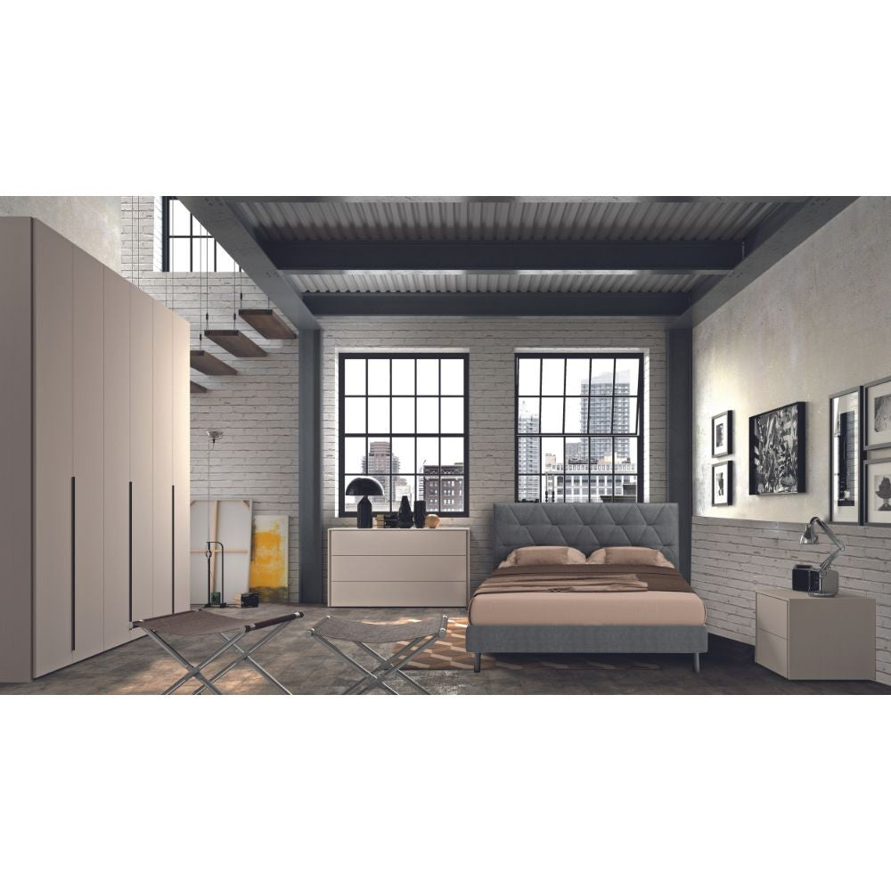 Camera da letto Piera canapa frassinato con letto contenitore