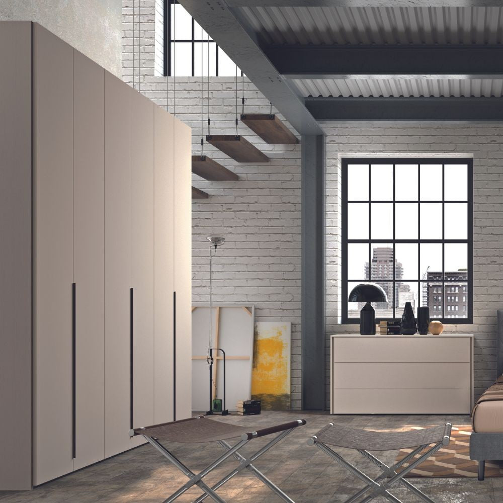 Camera da letto Piera canapa frassinato con letto contenitore