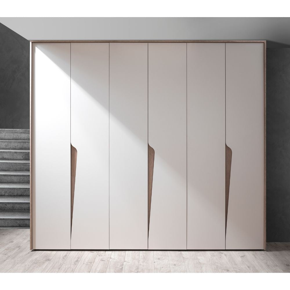 Camera da letto Soleil con letto contenitore colore cashmere e olmo biscotto