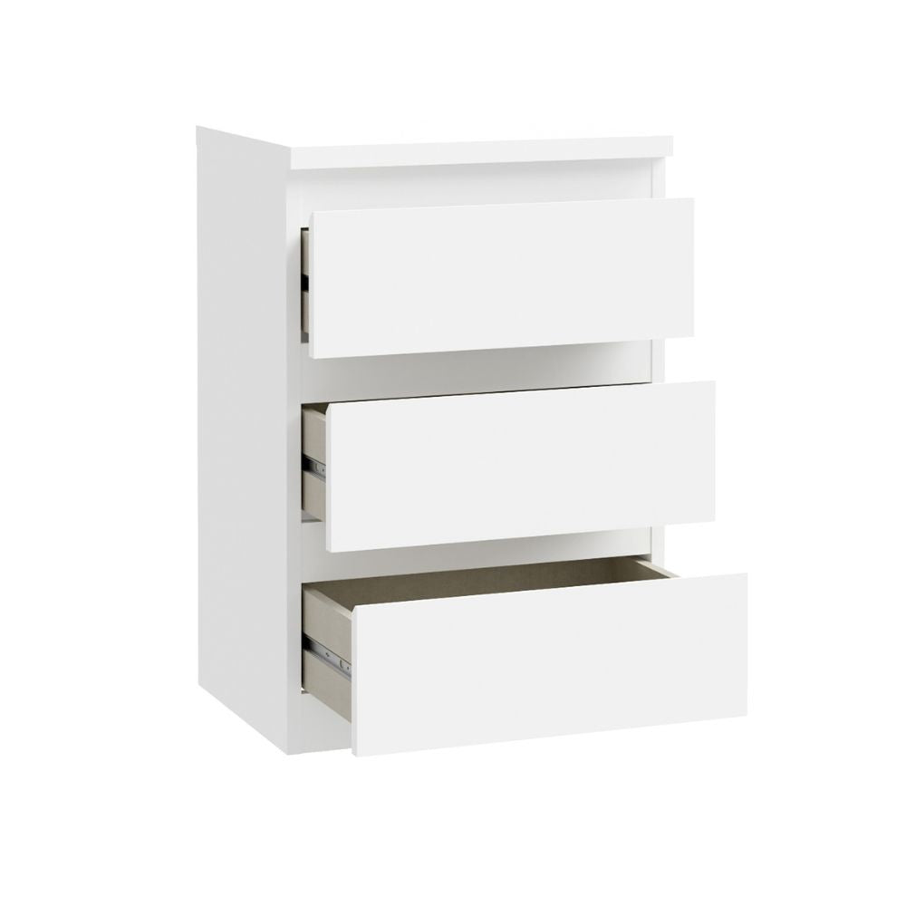 Cassettiera Morgan 3 cassetti 41.8 x H 61.5 x 32.2 cm colore bianco