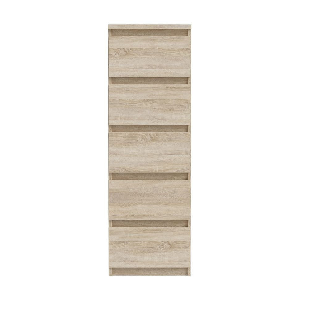 Cassettiera Morgan 5 cassetti 41.8 x 42.2 x H 128 cm. colore rovere