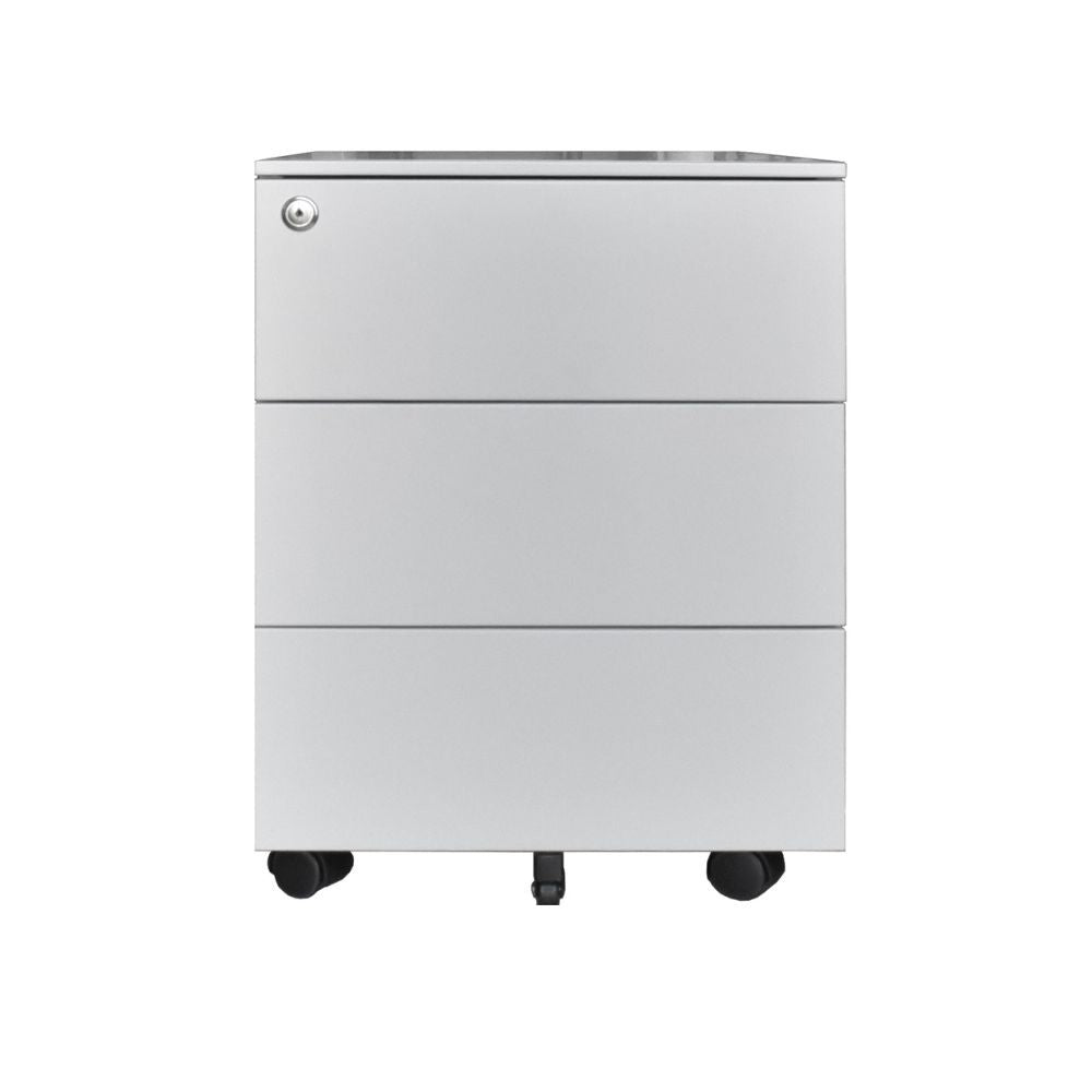 Cassettiera ufficio ESMC03 3 cassetti con chiave in ferro colore grigio chiaro