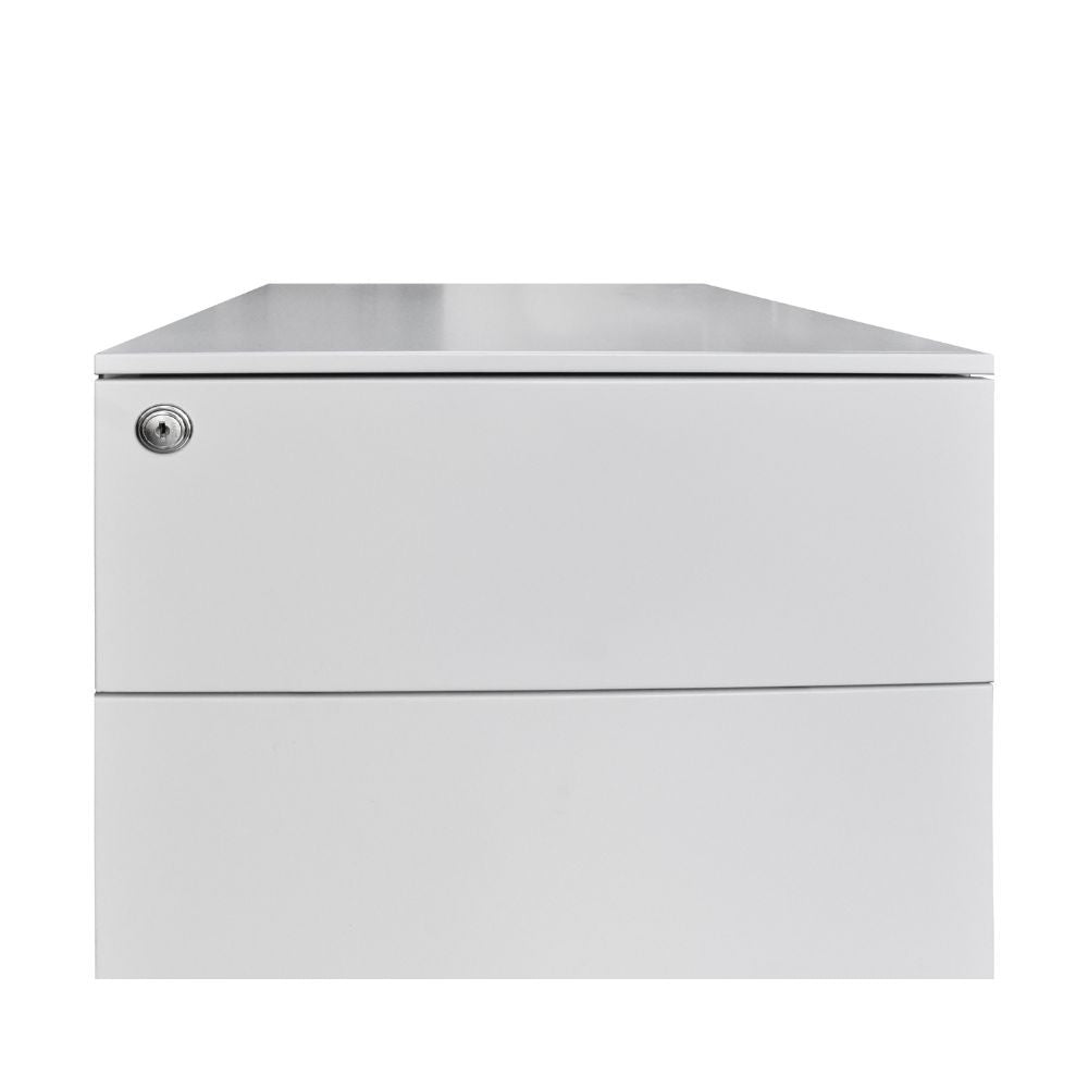 Cassettiera ufficio ESMC03 3 cassetti con chiave in ferro colore grigio chiaro