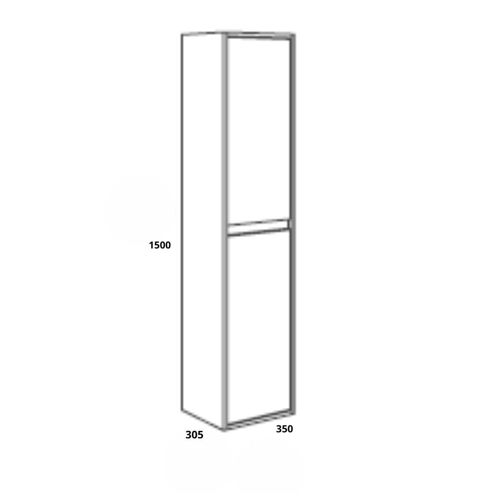 Colonna bagno Bolton 35x30.5x150 cm. 2 ante reversibili colore rovere grigio ghiaccio