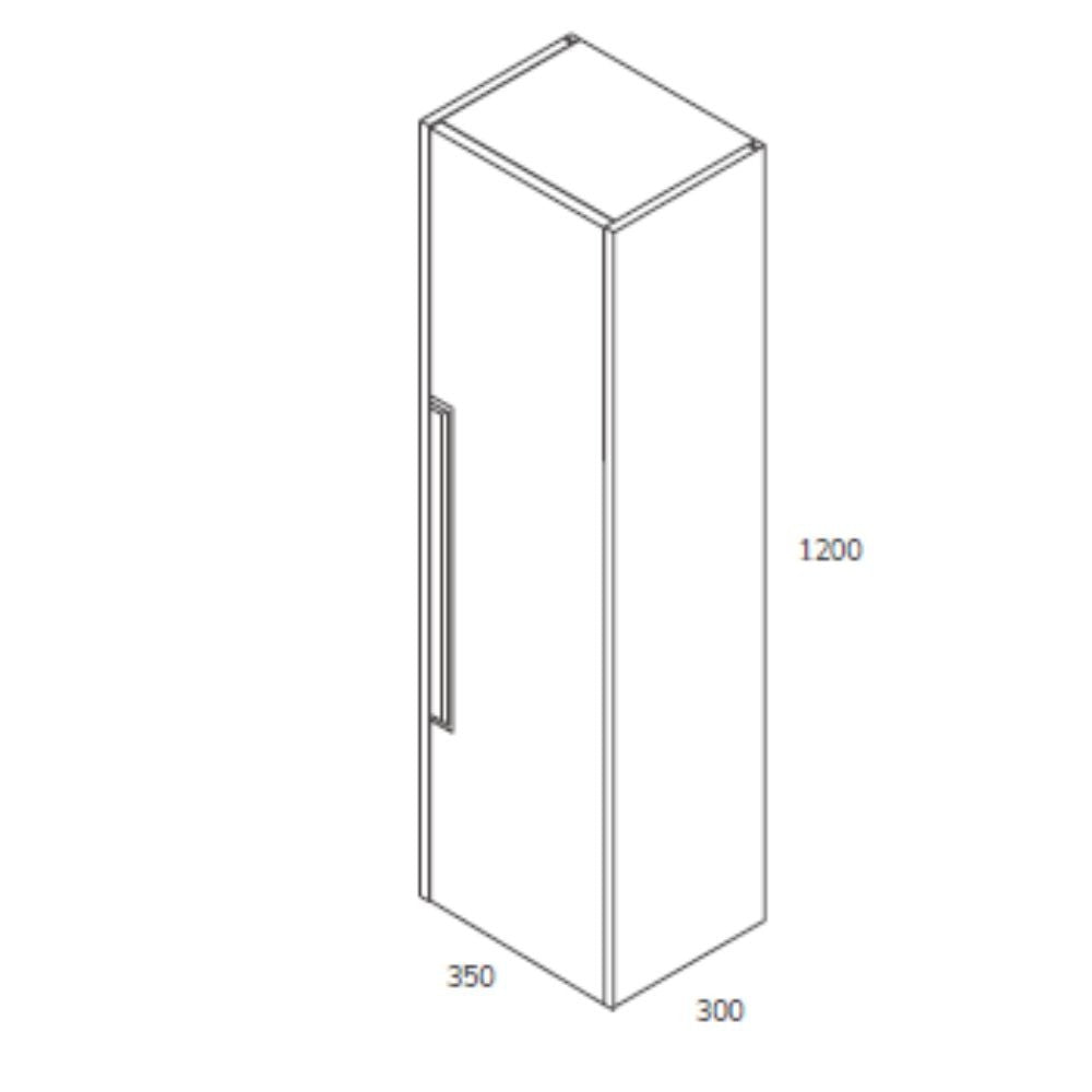 Colonna bagno sospesa Modular 1 anta 120x30x35 cm colore cashemere