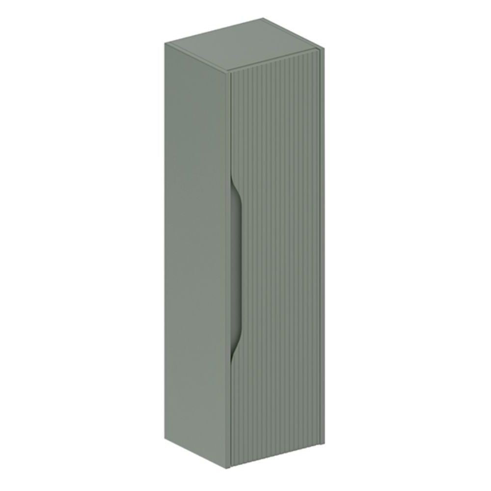 Colonna bagno sospesa Soho 1 anta effetto cannettato colore verde opaco 120x27x35 cm.