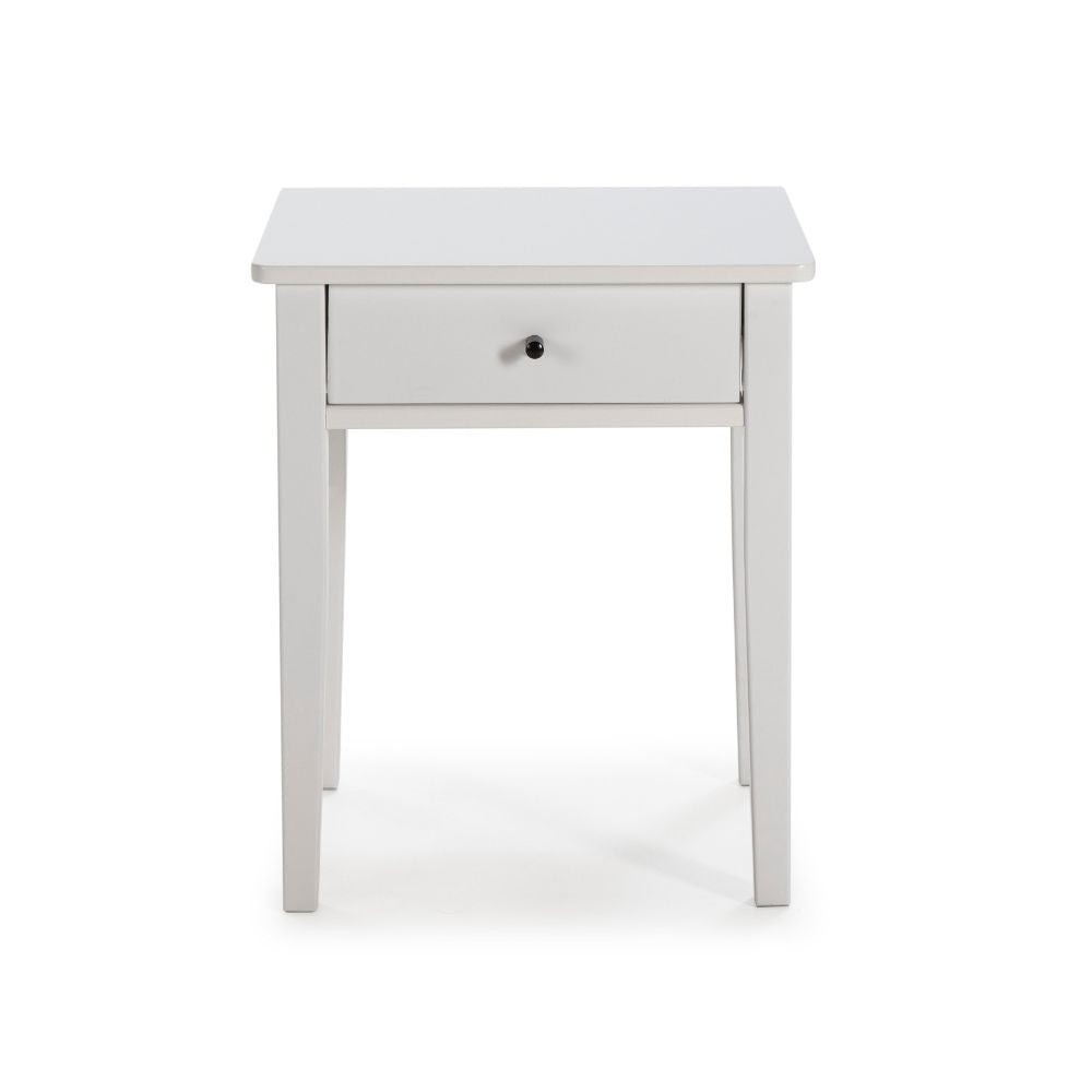 Comodino Bart in legno massiccio 1 cassetto colore bianco