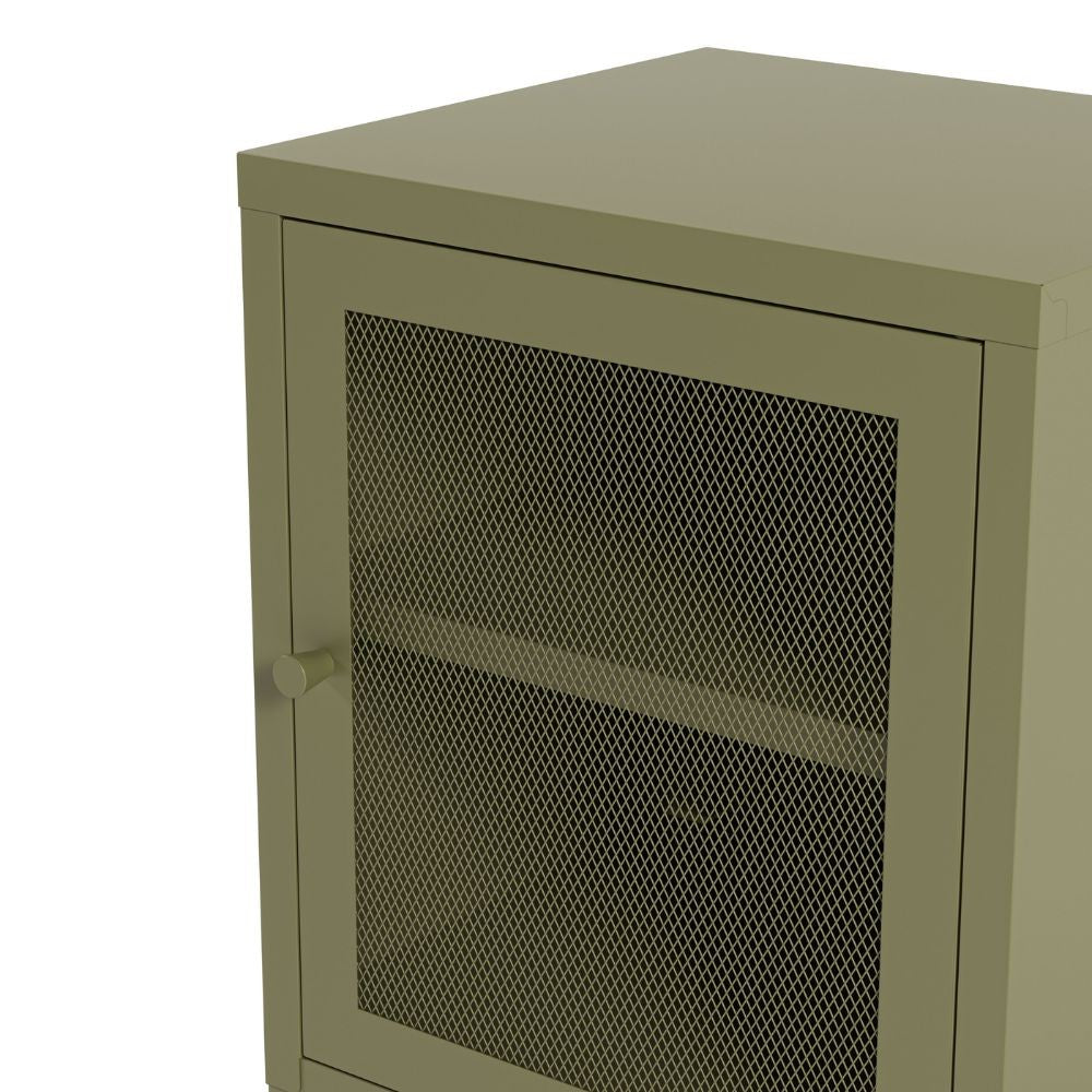 Comodino Fayna19363 in metallo con 1 anta colore verde