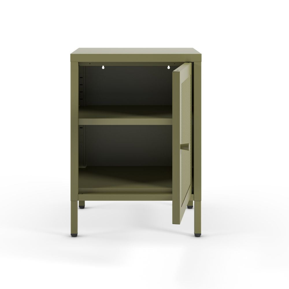 Comodino Fayna19363 in metallo con 1 anta colore verde