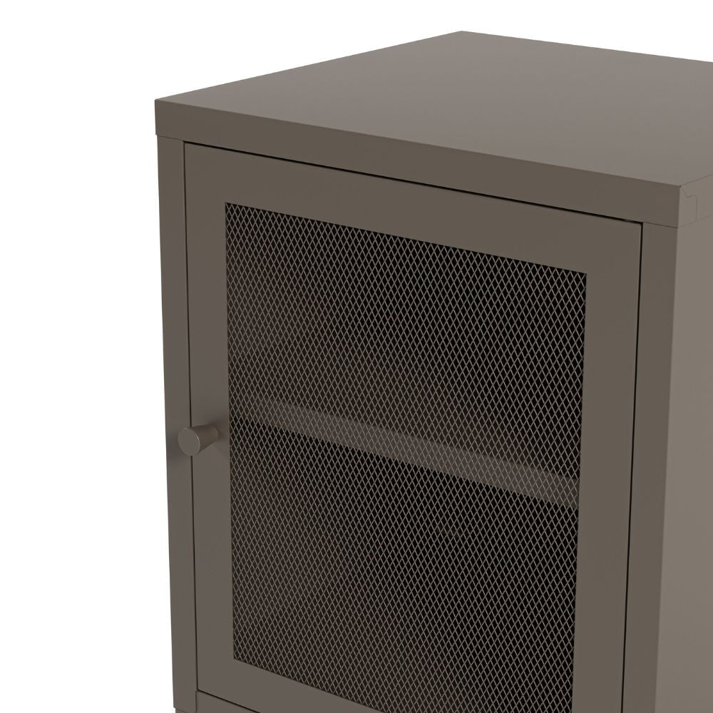 Comodino Fayna19364 in metallo con 1 anta colore mocha