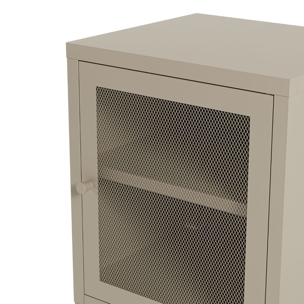 Comodino Fayna19365 in metallo con 1 anta colore sabbia