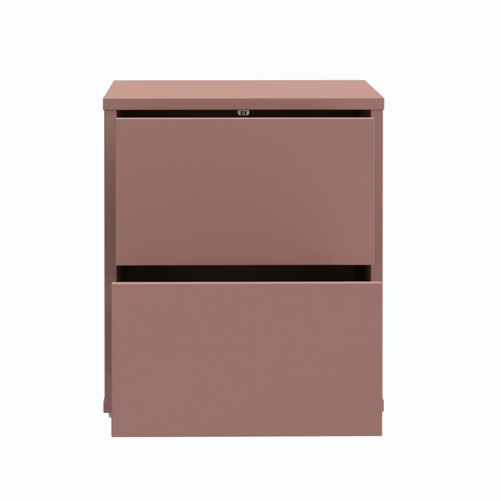 Comodino Medea 2 cassetti in colore terracotta