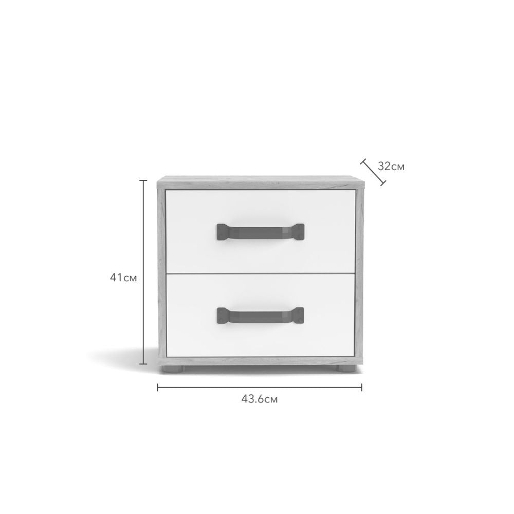 Comodino Mosso MO1 colore rovere e bianco