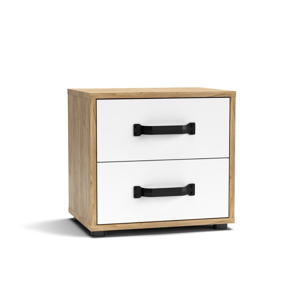 Comodino Mosso MO1 colore rovere e bianco