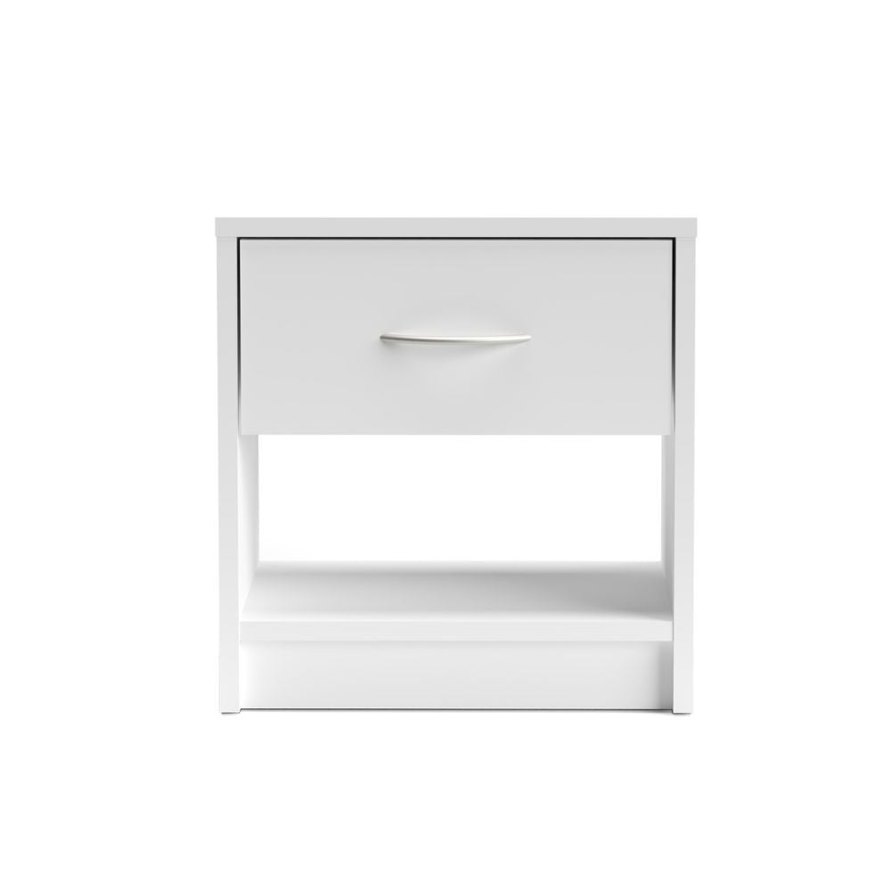 Comodino Naka con cassetto e nicchia a giorno colore bianco