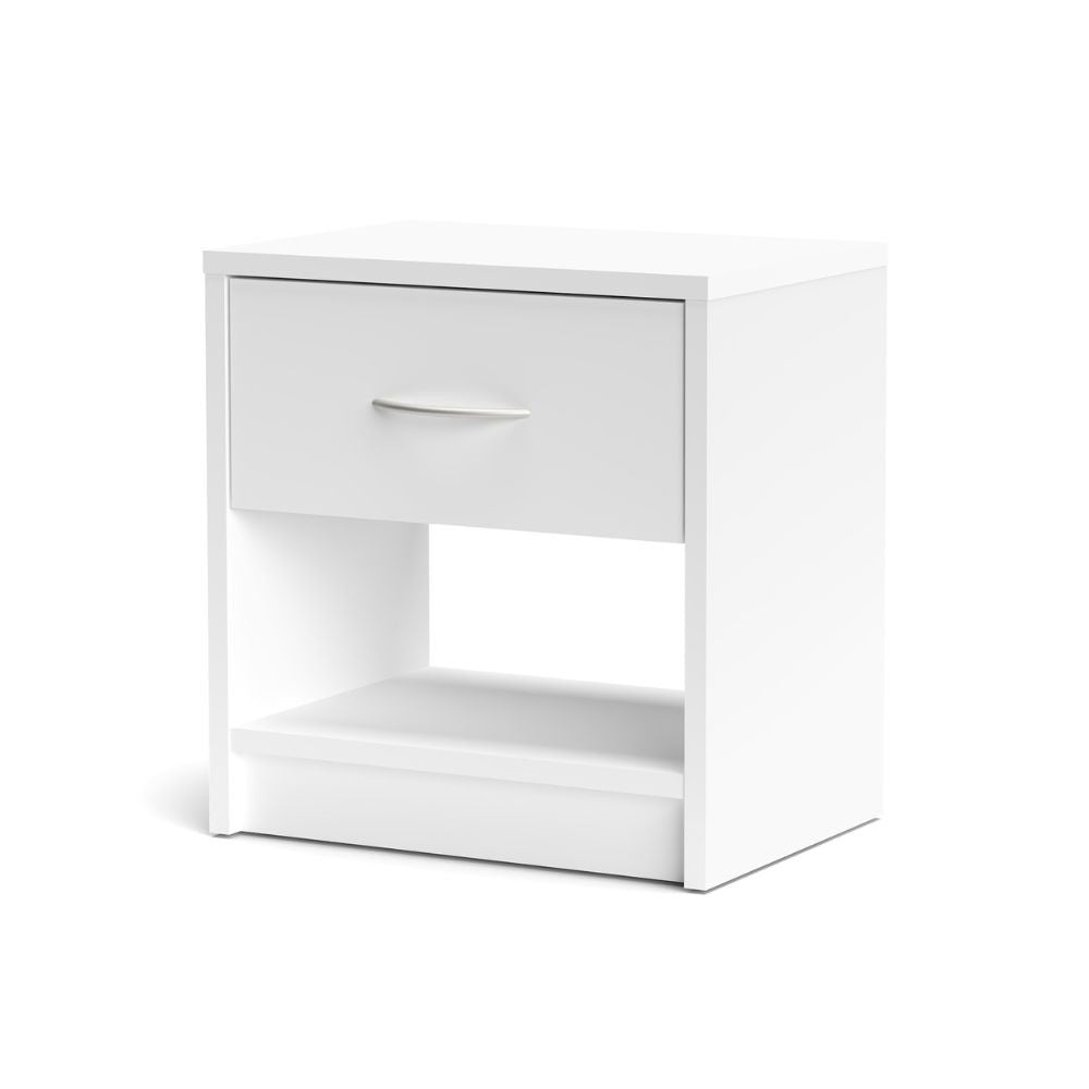 Comodino Naka con cassetto e nicchia a giorno colore bianco