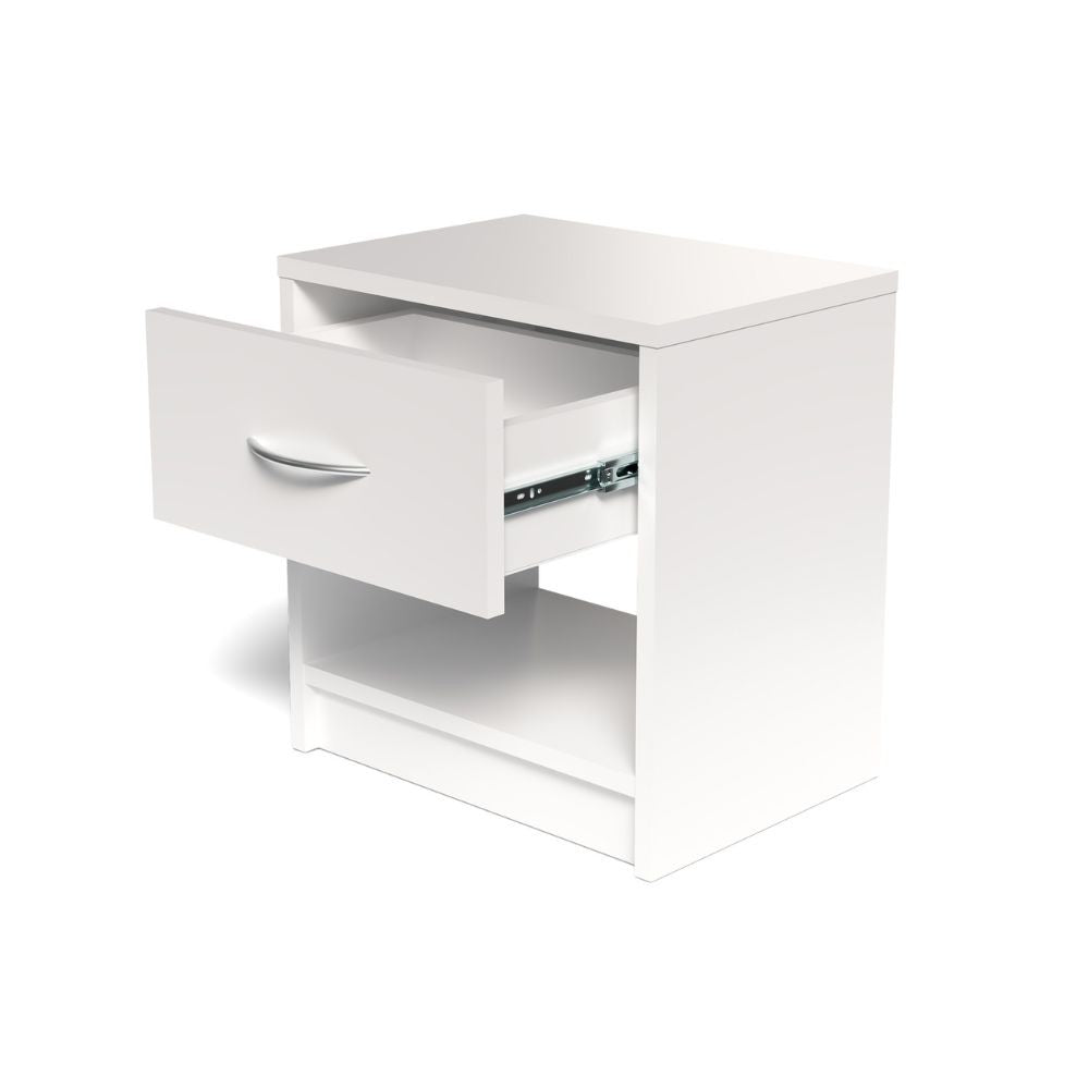 Comodino Naka con cassetto e nicchia a giorno colore bianco