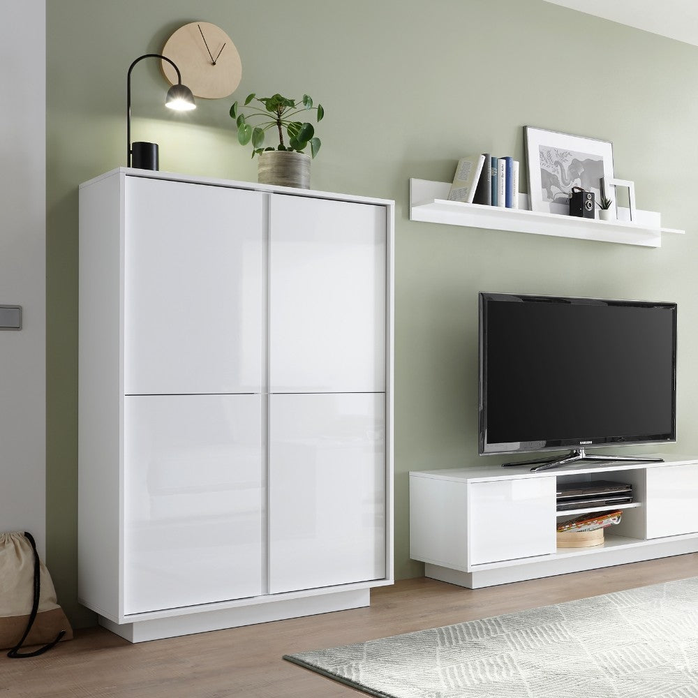 Contenitore 4 ante Ice colore bianco lucido