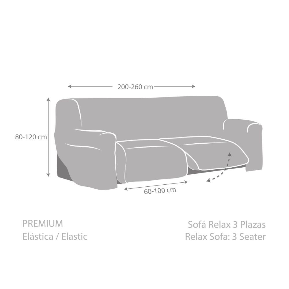 Copridivano Jaz recliner 3 posti grigio 200-260