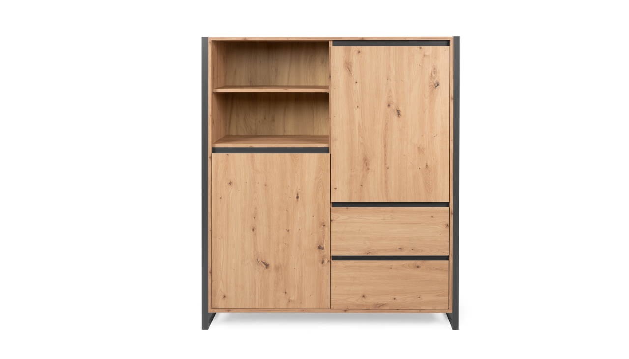 Credenza alta Denver 51 L120XP40XH140 quercia antracite