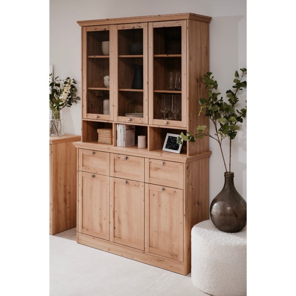 Credenza con vetrina Timber 54A colore rovere anticato