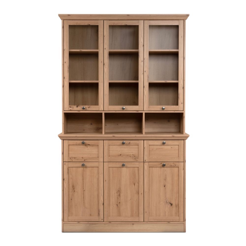 Credenza con vetrina Timber 54A colore rovere anticato