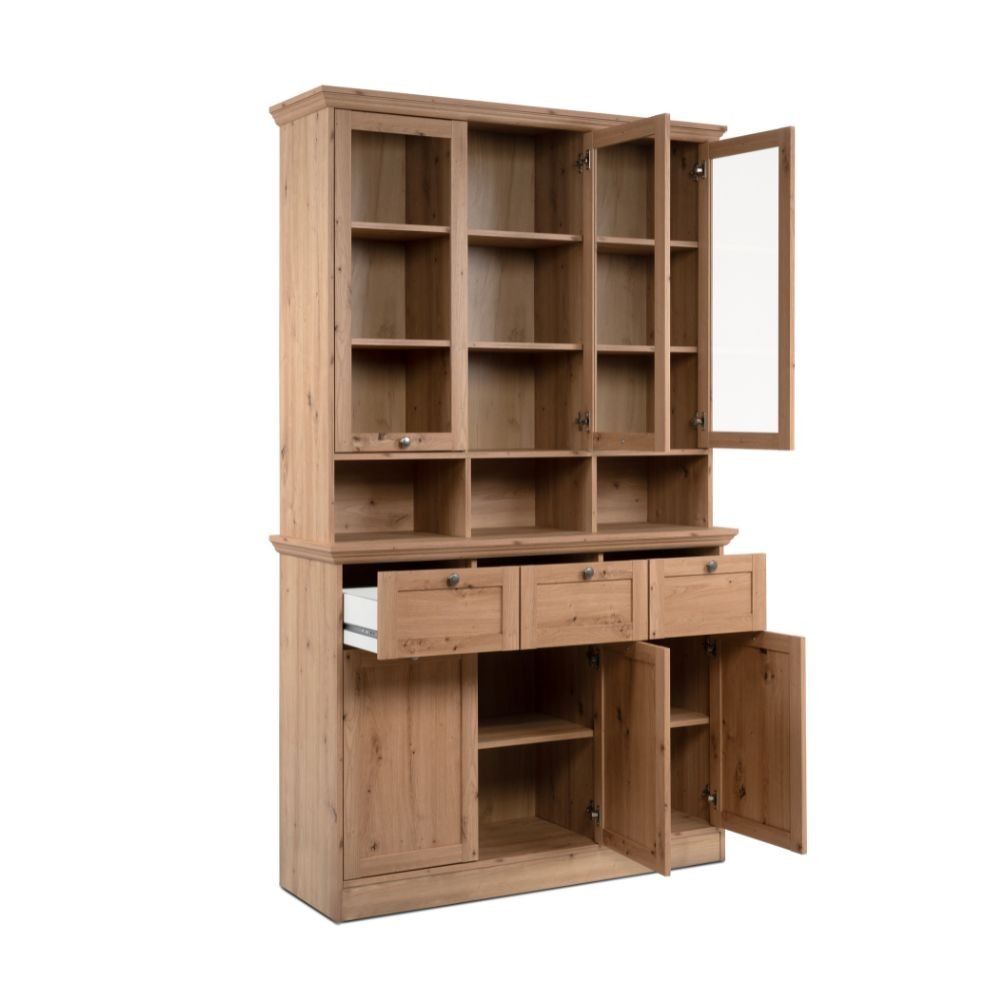 Credenza con vetrina Timber 54A colore rovere anticato