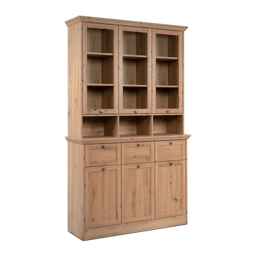 Credenza con vetrina Timber 54A colore rovere anticato