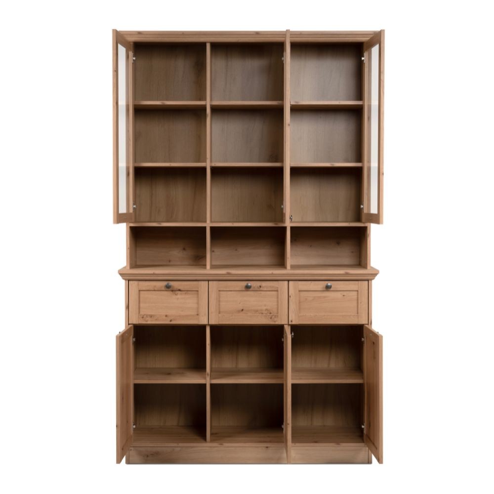 Credenza con vetrina Timber 54A colore rovere anticato